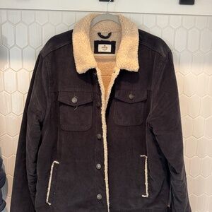 Marine Layer Large Suede Sherpa Trucker Jacket